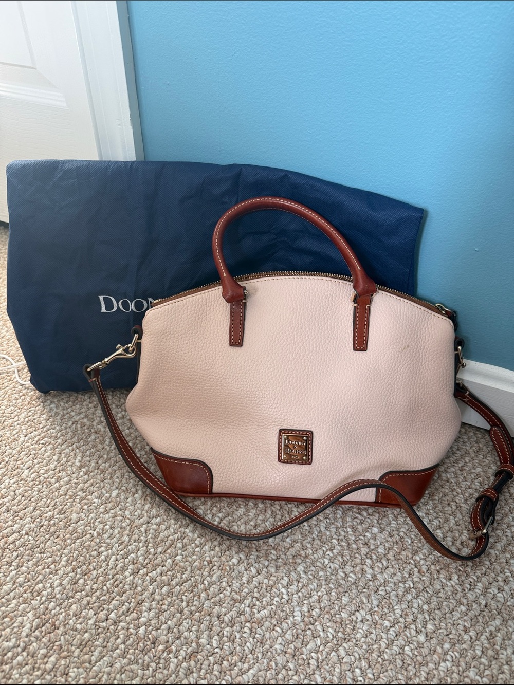 Dooney & Bourke Pebble Leather Ruby Domed Satchel